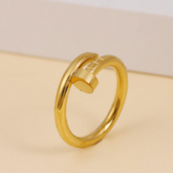 Anillo Clavo Dorado Acero Inox