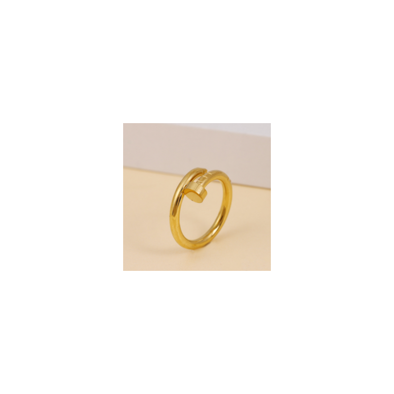 Anillo Clavo Dorado Acero Inox