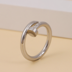 Anillo Clavo Plateado Acero Inox