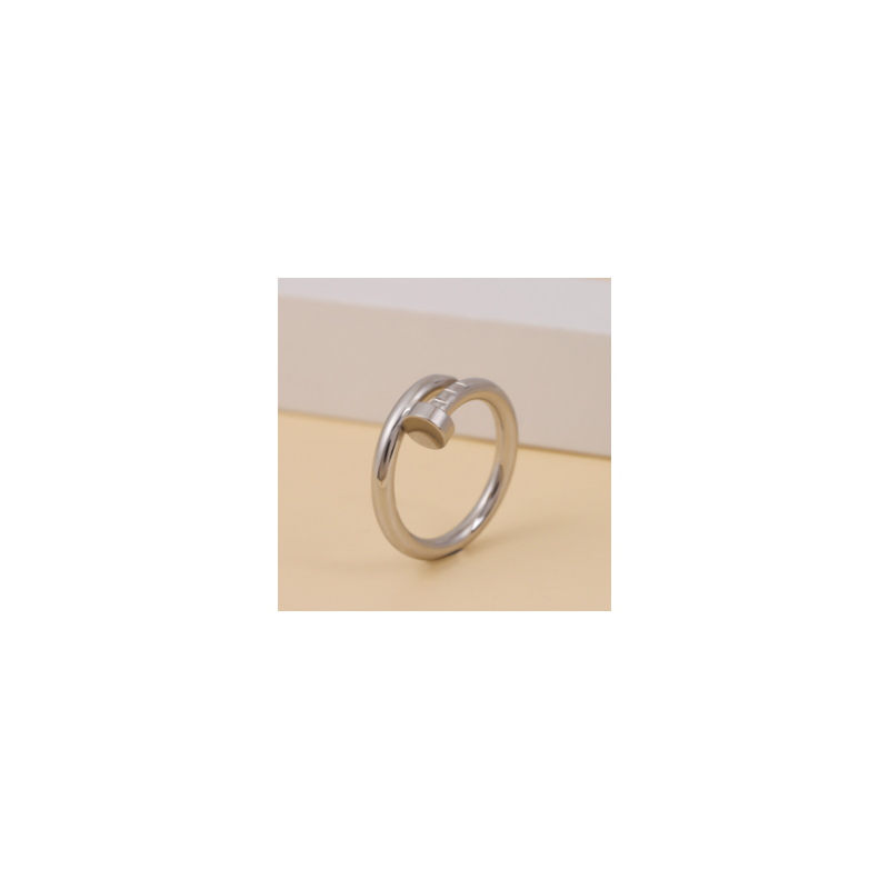 Anillo Clavo Plateado Acero Inox