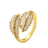 Anillo Ajustable Hojas Chapa de Oro   C613