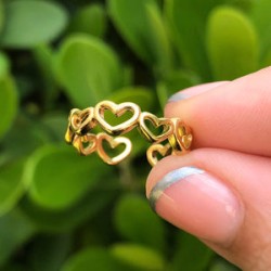 Anillo Corazones Acero Inox 1V1