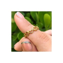 Anillo Corazones Acero Inox 1V1