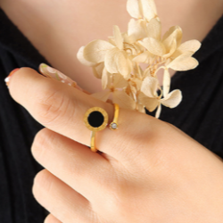 Anillo Dorado  Acero Inox  C678