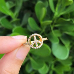 Anillo Ajustable Paz Chapa de Oro 18k  Az53