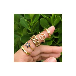 Anillo Ajustable Paz Chapa de Oro 18k  Az53