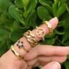 Anillo Ajustable Paz Chapa de Oro 18k  Az53
