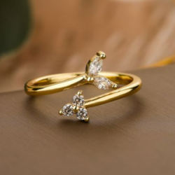 Anillo Ajustable Sirena Chapa de Oro  1R4