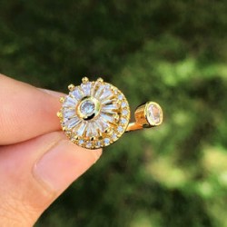 Anillo Anti-Ansiedad Gira Dorado Chapa de Oro 2j4