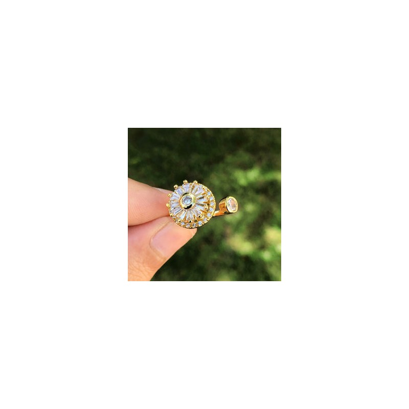 Anillo Anti-Ansiedad Gira Dorado Chapa de Oro 2j4