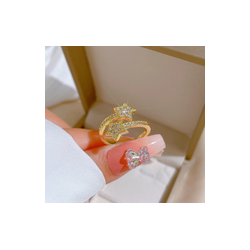 Anillo Estrellas Chapa de Oro  1Q3
