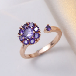 Anillo Gira Lila Oro Rosa Chapa de Oro  2S5