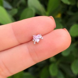 Arete Aro Love Plateado UNA PIEZA Chapa de Oro Az298