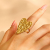 Anillo Gran Corazon Dorado  Acero Inoxidable    1G1
