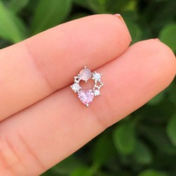 Arete Aro Rosa Plateado UNA PIEZA Chapa de Oro Az297