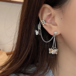 Arete Clip de Oreja Mariposa Plateda C662