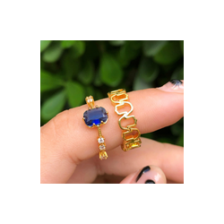 Anillo Mano de Fatima Chapa de Oro Ajustable Az35