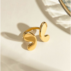 Anillo Mariposa Dorada Ajustable Acero Inox 4E24