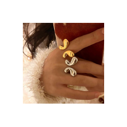 Anillo Mariposa Dorada Ajustable Acero Inox 4E24