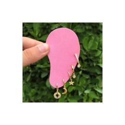 Aretes  Zirconias Chapa de Oro 14K Az92