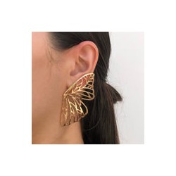 Aretes Alas Oro Rosa Mariposa  2W1