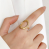 Anillo Oval Dorado Acero Inox  C646
