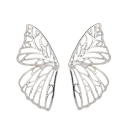 Aretes Alas Plateadas Mariposa  2M7