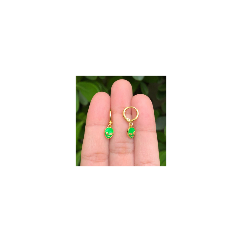 Aretes Alien Chapa de Oro Az225
