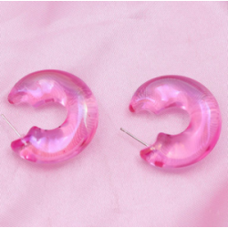 Aretes Arracada Chunky Pink  1V6