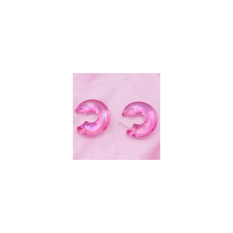 Aretes Arracada Chunky Pink  1V6