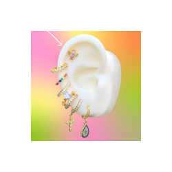 Aretes Angelito Rosa Chapa de Oro Az148