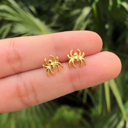 Aretes Araña Chapa de Oro Az83