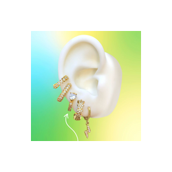 Aretes Arracada Corazon Blanco Chapa de Oro Az159