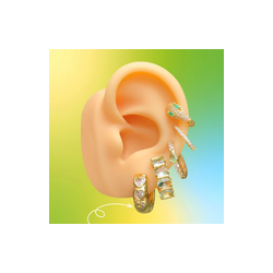 Aretes Arracada Corazon Blanco Chapa de Oro Az427