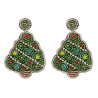 Aretes Arbolito Chaquiras Navidad  1i4