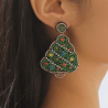 Aretes Arbolito Chaquiras Navidad  1i4