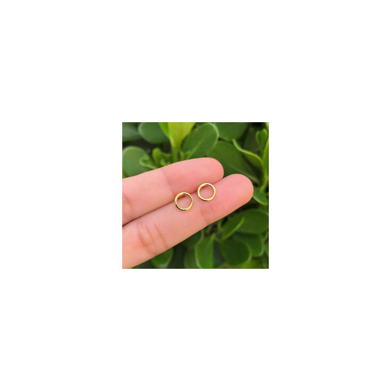 Aretes Aro Chapa de Oro 18K  Az209