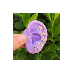 Aretes Aro Chapa de Oro 18K  Az209