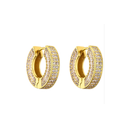 Aretes Aro Elegante Chapa de Oro  C684