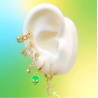 Aretes Arracada Cruz Zirconias Chapa de Oro Az198