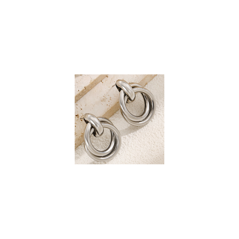 Aretes Aros Plateados  4E3