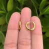 Aretes Arracada Dorada Chapa de Oro 18K   Az3