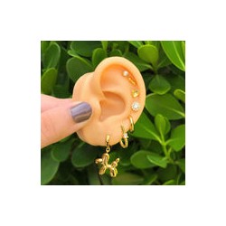 Aretes Arracada Dorada Chapa de Oro 18K   Az3