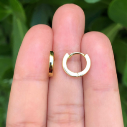 Aretes Arracada Dorada Chapa de Oro Az215