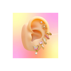 Aretes Arracada Dorada Chapa de Oro Az215