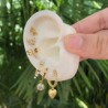 Aretes Arracada Brillante  Chapa de Oro Az279
