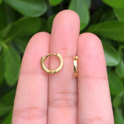 Aretes Arracada Dorada Chapa de Oro Az269