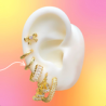 Aretes Arracada Dorada Chapa de Oro Az269