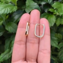 Aretes Arracada Chapa de Oro Az139