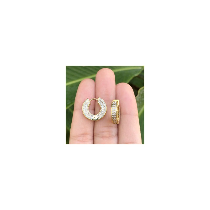 Aretes Aro Elegante Chapa de Oro  C684